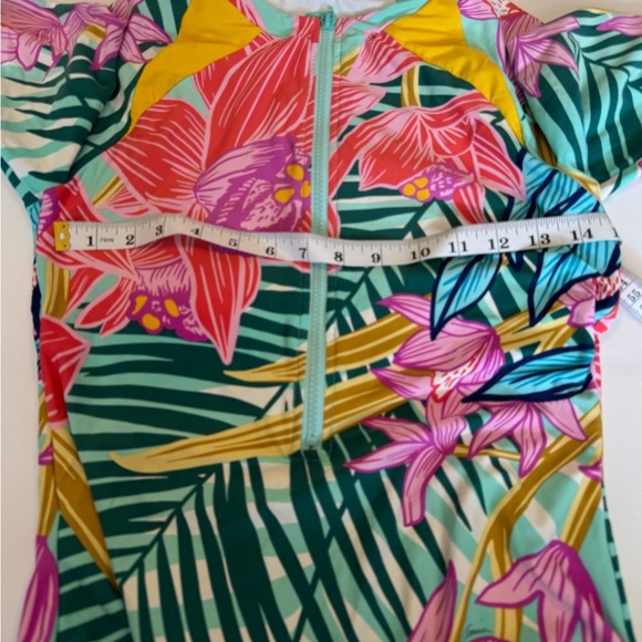 Trina Turk Women's Long Sleeve Zip Front swimsuit - Picture 10 of 12